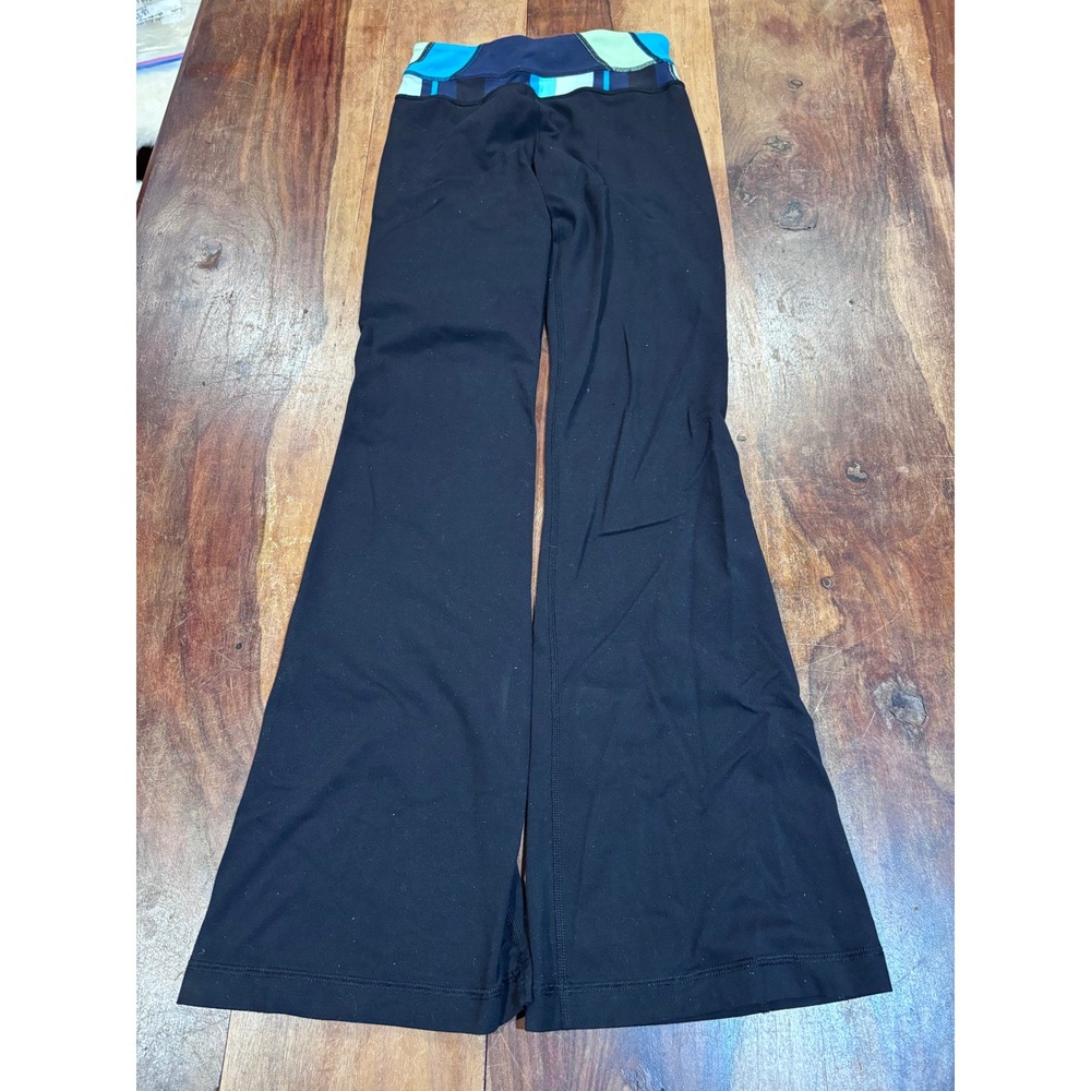 Lululemon groove pants women size 4 black blue green flare yoga activewear retro